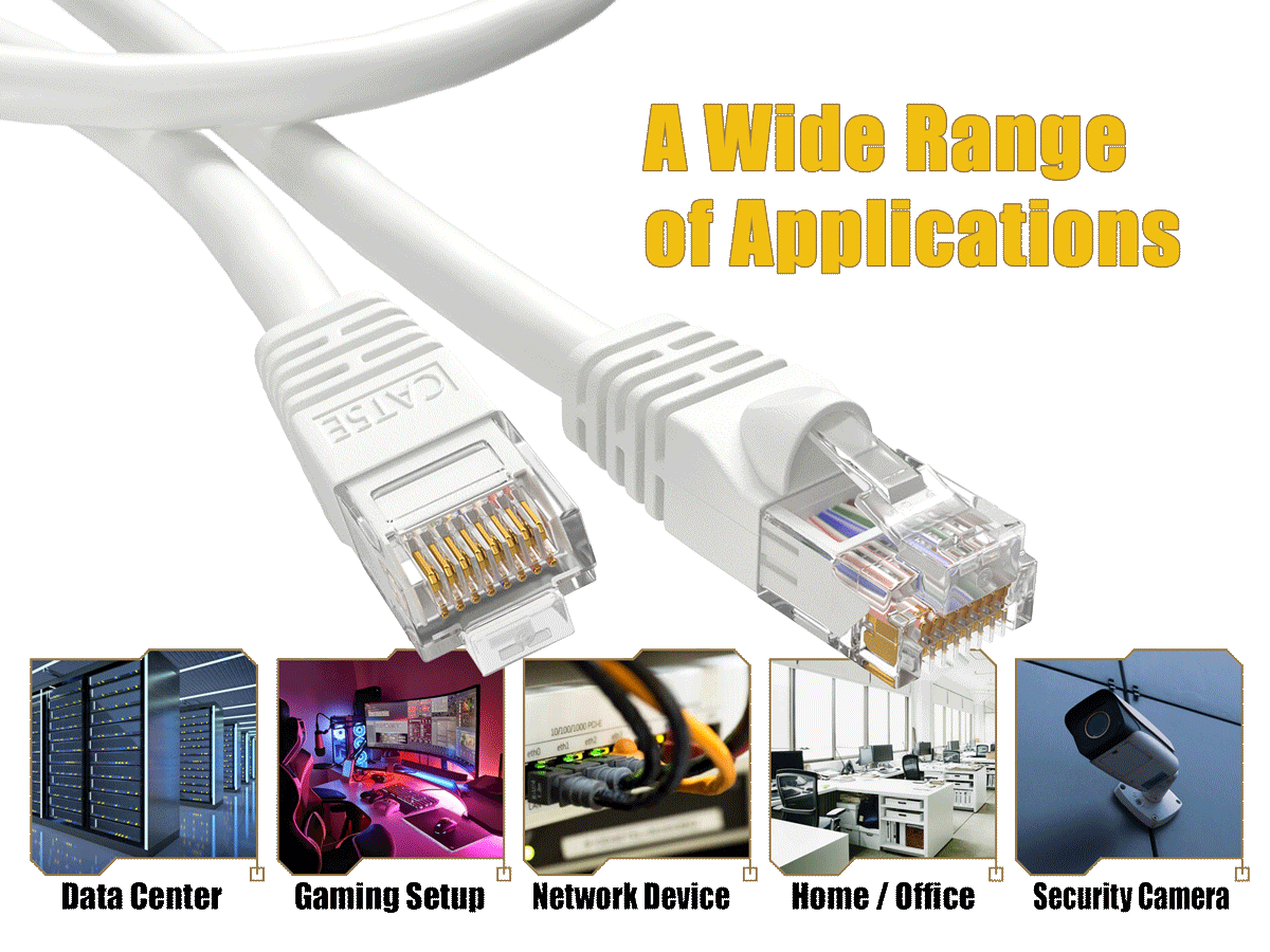 A Wide Range of Applications

ICAT5E
10/100/1000 PONE eSAl ether

Data Center
Gaming Setup
Network Device
Home / Office
Security Camera