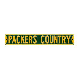 Authentic Street Signs - Bay Packers Country 6" x 36" Steel Street Sign - Green