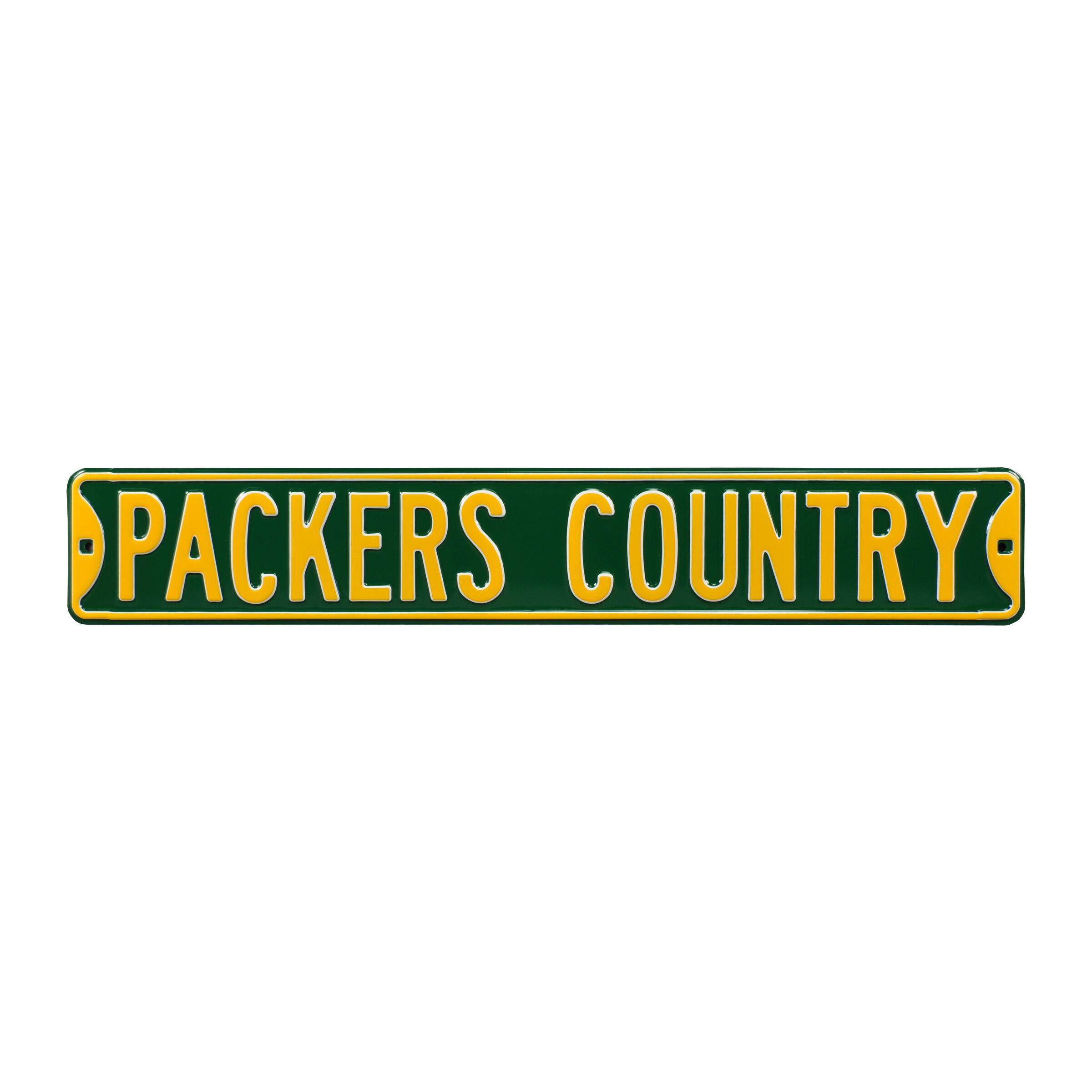 Green Green Bay Packers Country 6" x 36" Steel Street Sign