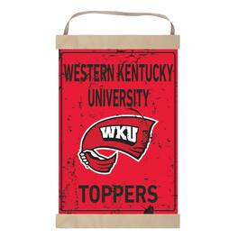 Jardine - Western Kentucky Hilltoppers Faux Rust Banner Sign - Red