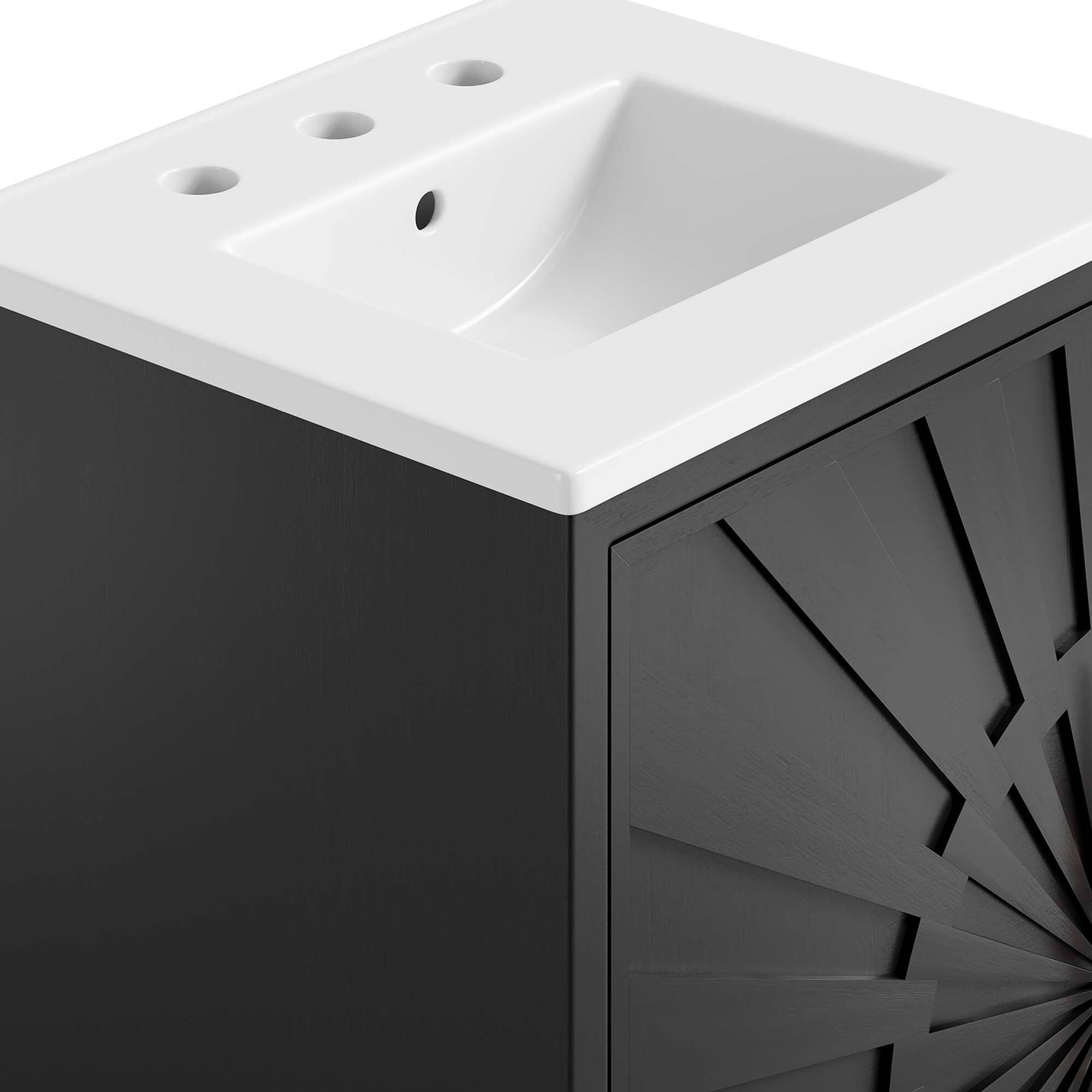 Alt View 7. Modway - Awaken Bathroom Vanity Basin Included by Modway - White Black.