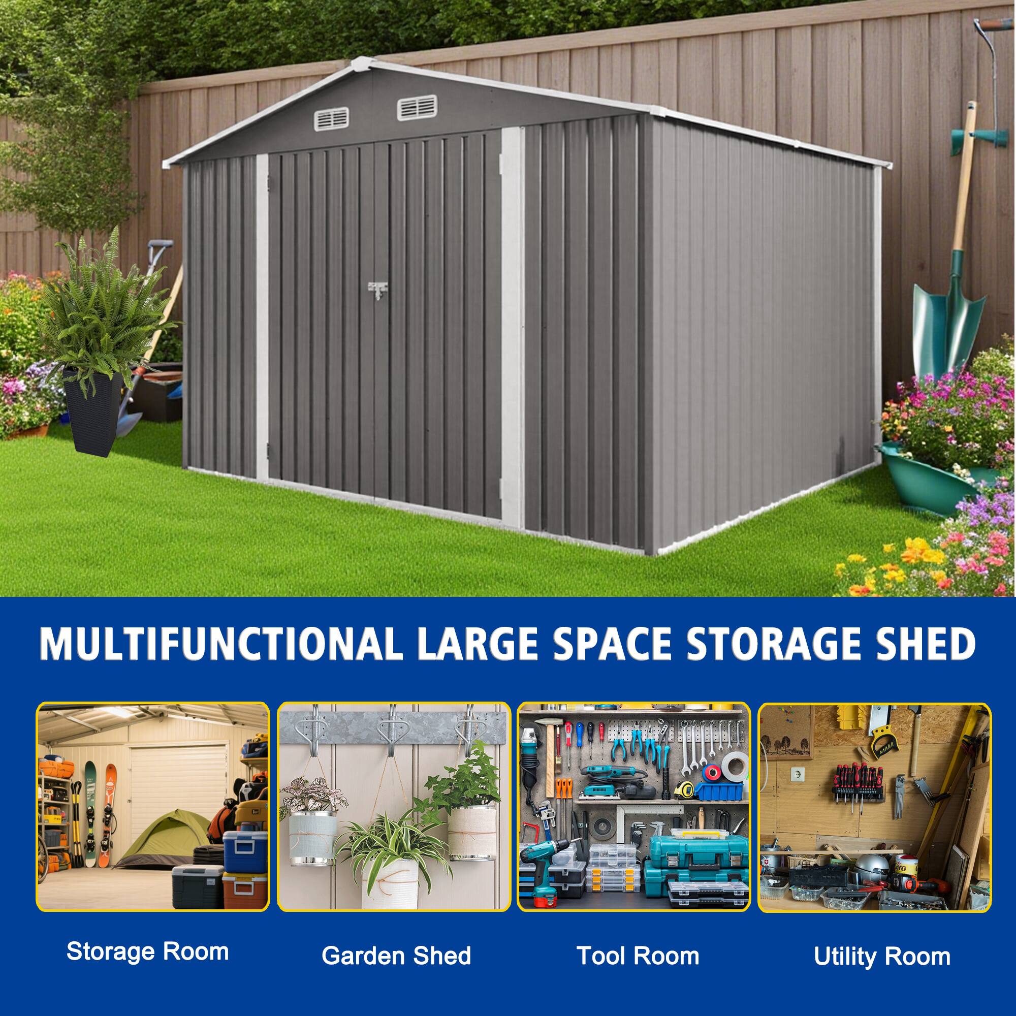 MULTIFUNCTIONAL LARGE SPACE STORAGE SHED

- Storage Room
- Garden Shed
- Tool Room
- Utility Room