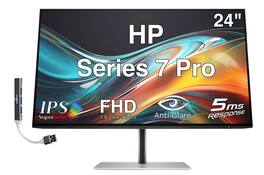 HP - Series 7 Pro 24" FHD IPS Monitor, 5ms Response Time, Anti-Glare, Flicker Free, Displayport, HDMI & DKZ Hub - Black/Silver