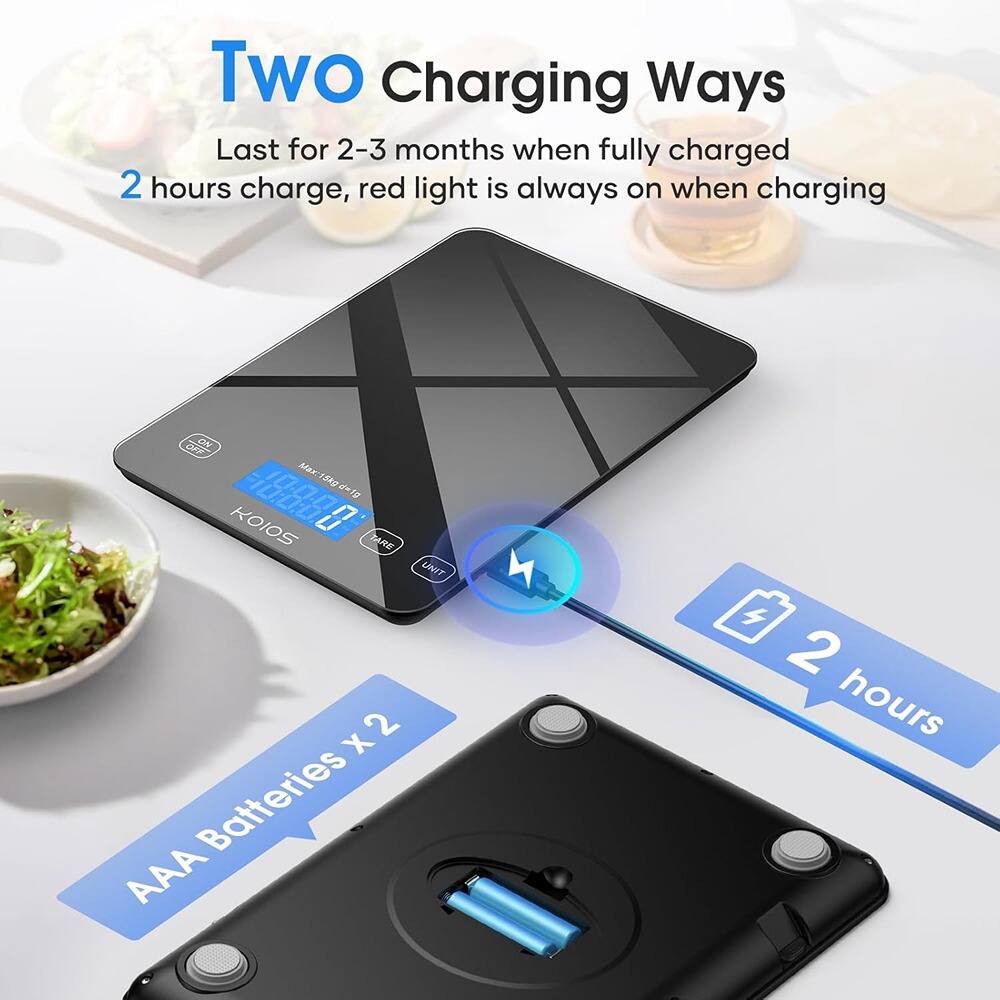 Two Charging Ways

Last for 2-3 months when fully charged

2 hours charge, red light is always on when charging

AAA Batteries x 2