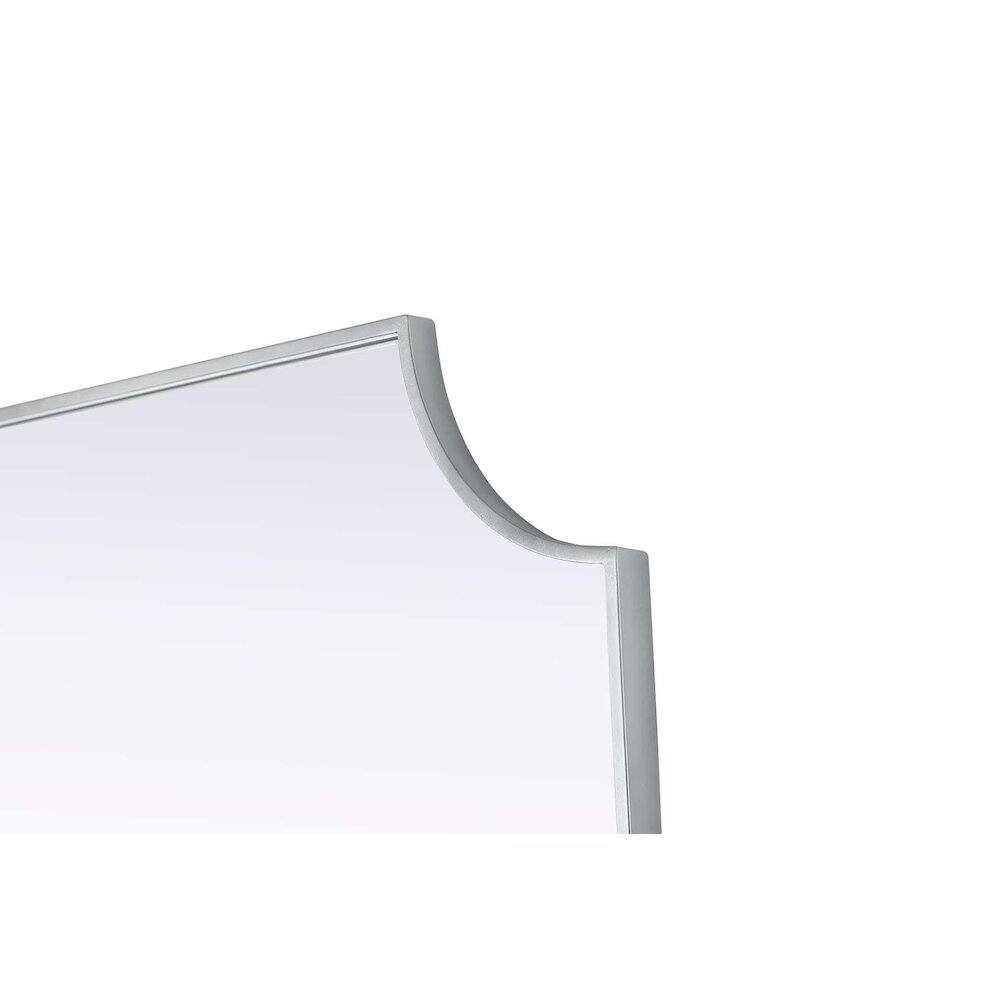 Left. Elegant Kitchen and Bath - Notched Metal Mirror 30x42 inch in Silver - Silver.