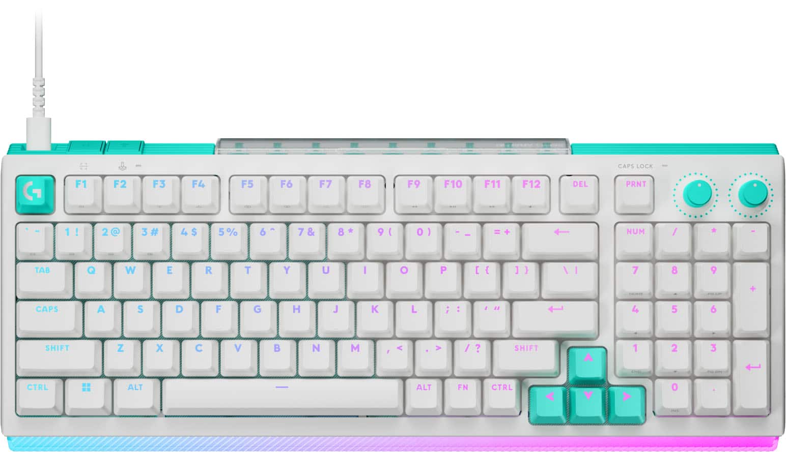 Logitech - G512 X 98 Full-size DUAL SWAP Hot-Swappable TMR Analog / Mechanical Gaming Keyboard for PC, Mac with LIGHTSYNC RGB - White