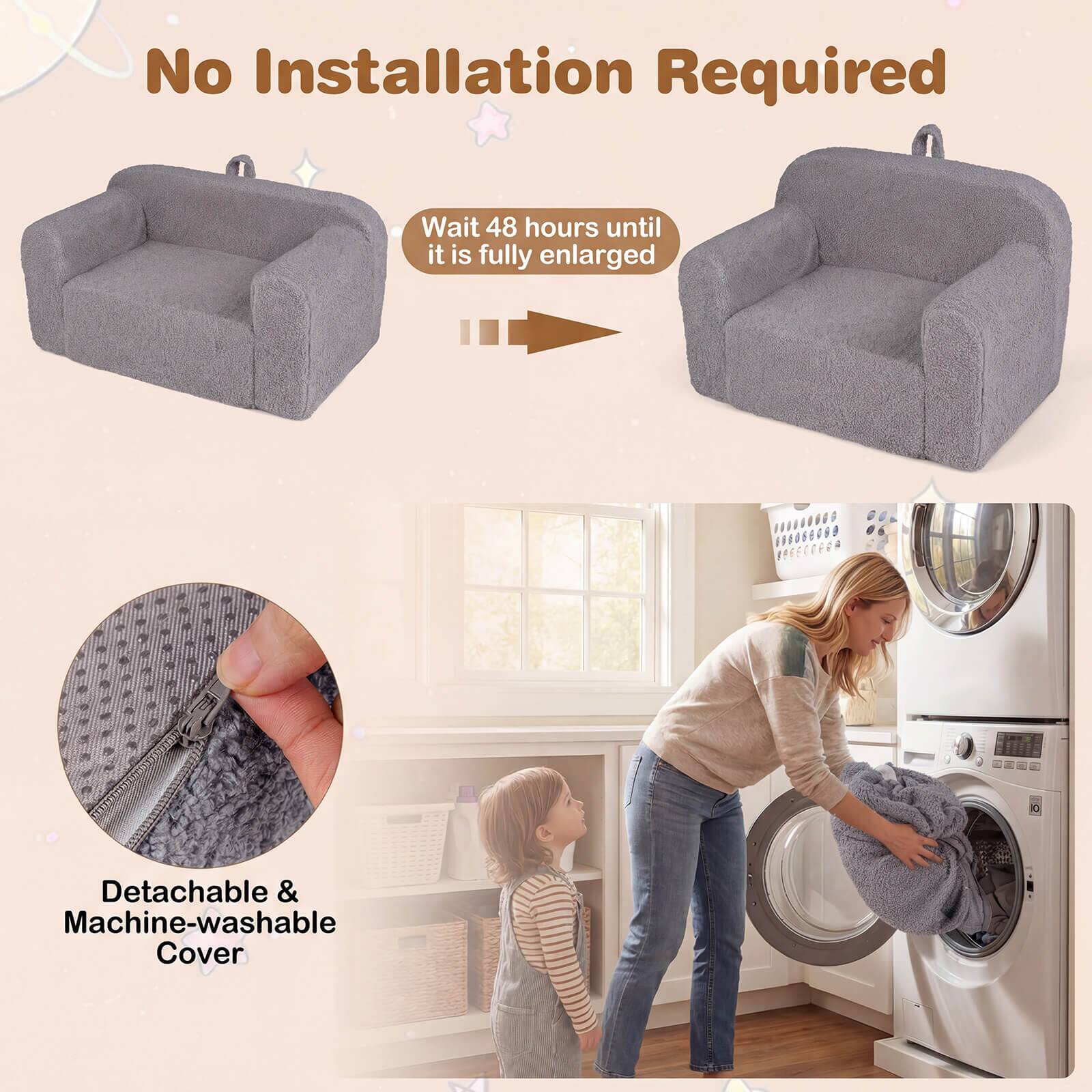 No Installation Required

Wait 48 hours until it is fully enlarged

Detachable & Machine-washable Cover