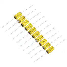 Unique Bargains - 10pcs 4.7uF 100V Non-Polarized Electrolytic Capacitor, 17x10mm Aluminum Audio Freq Divider for DIY Speaker/Car Amp - Gold