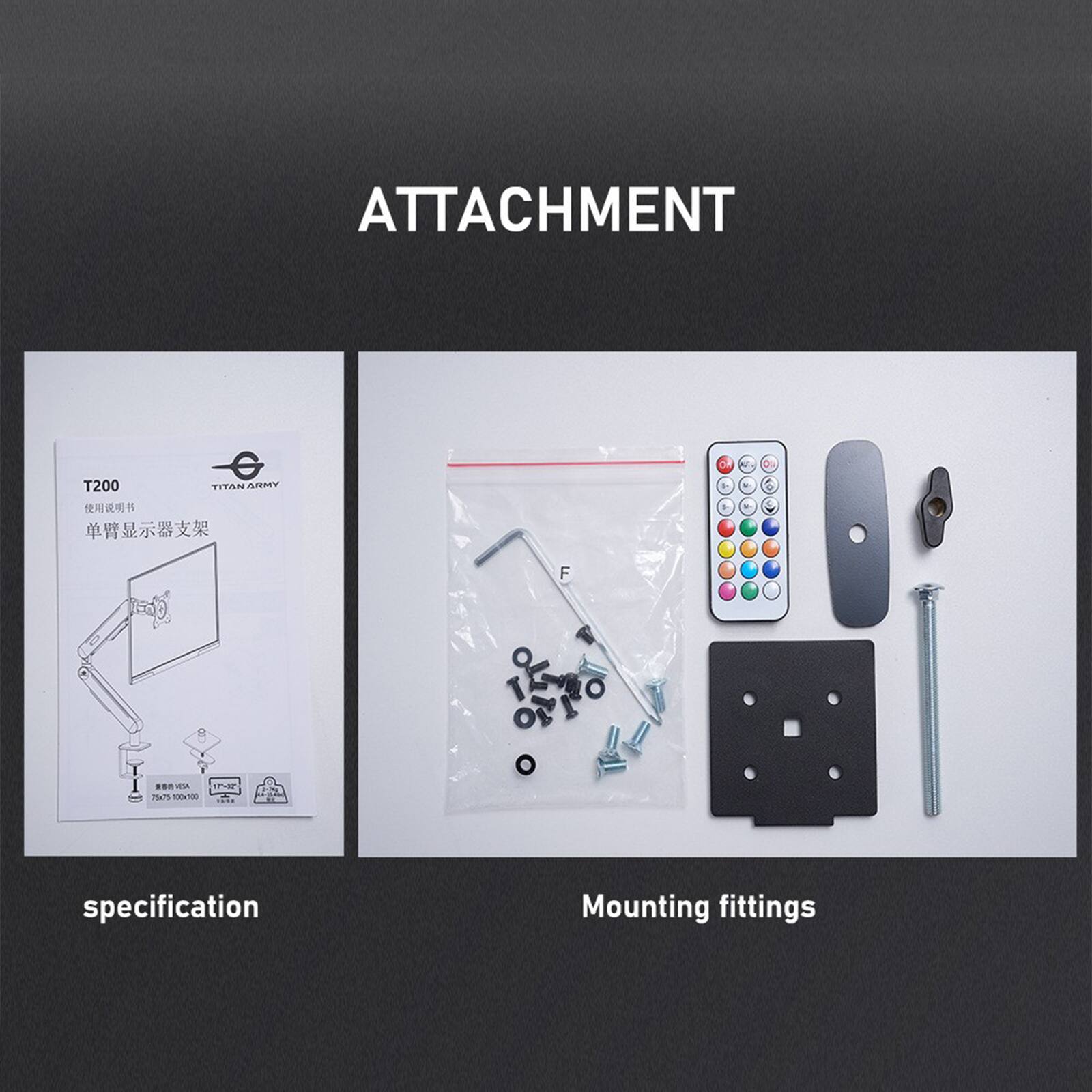 ATTACHMENT  
T200 TITAN ARMY  

specification  
Mounting fittings