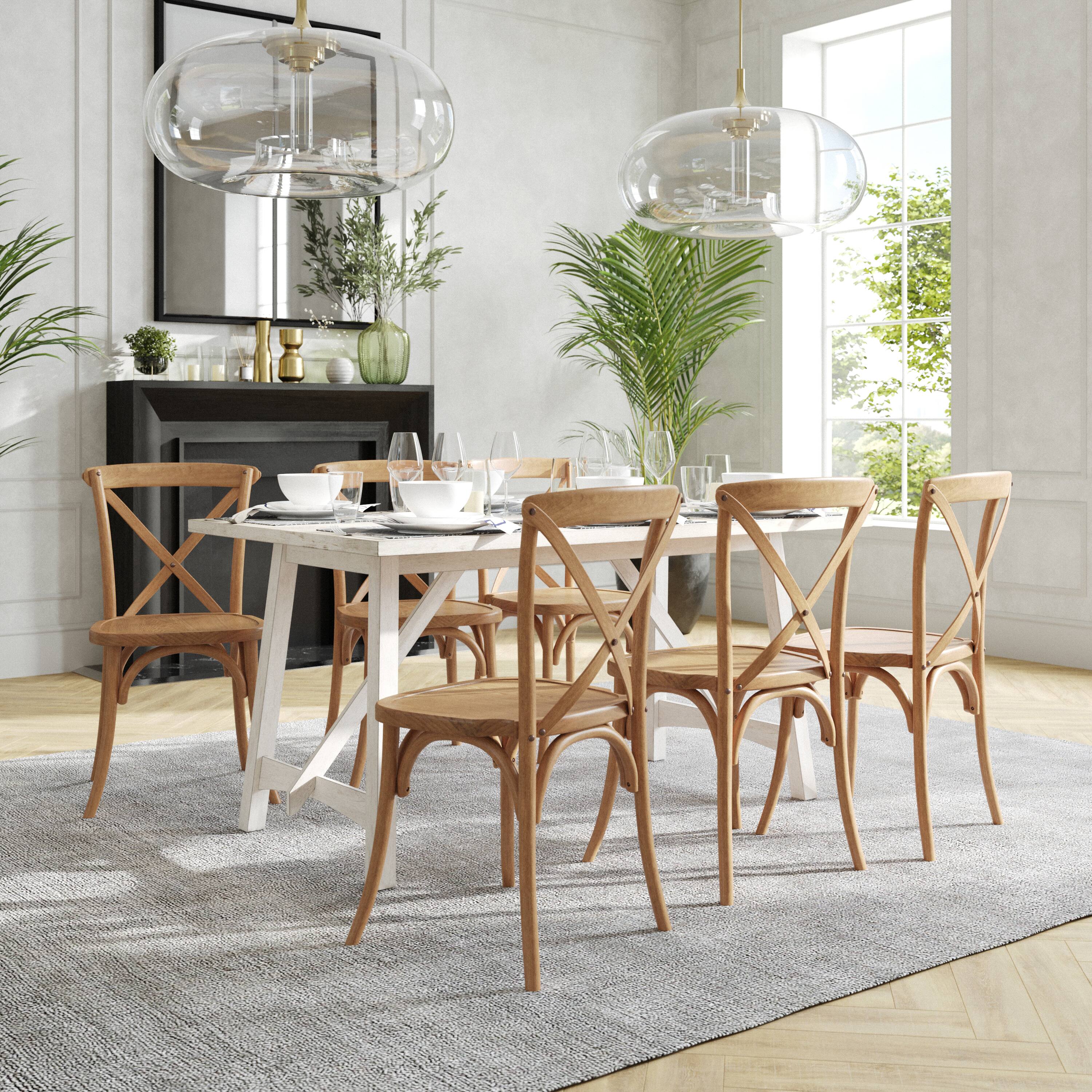 Alt View 2. Flash Furniture - Advantage Light Brown X-Back Chair - Brown.