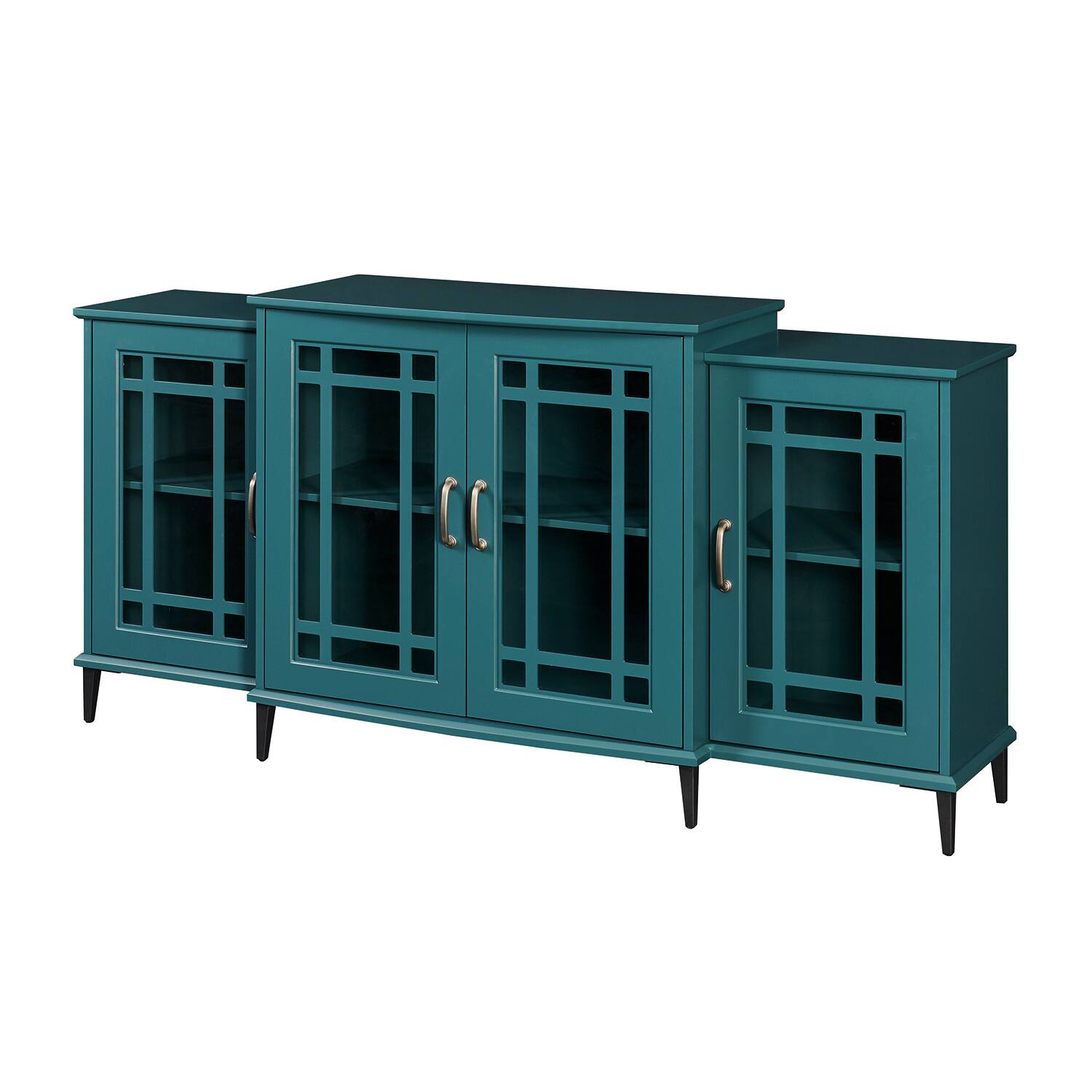 Angle. Spaco - Spaco 62" TV Stand, Buffet Sideboard Cabinet, for Living Room - Teal Blue.