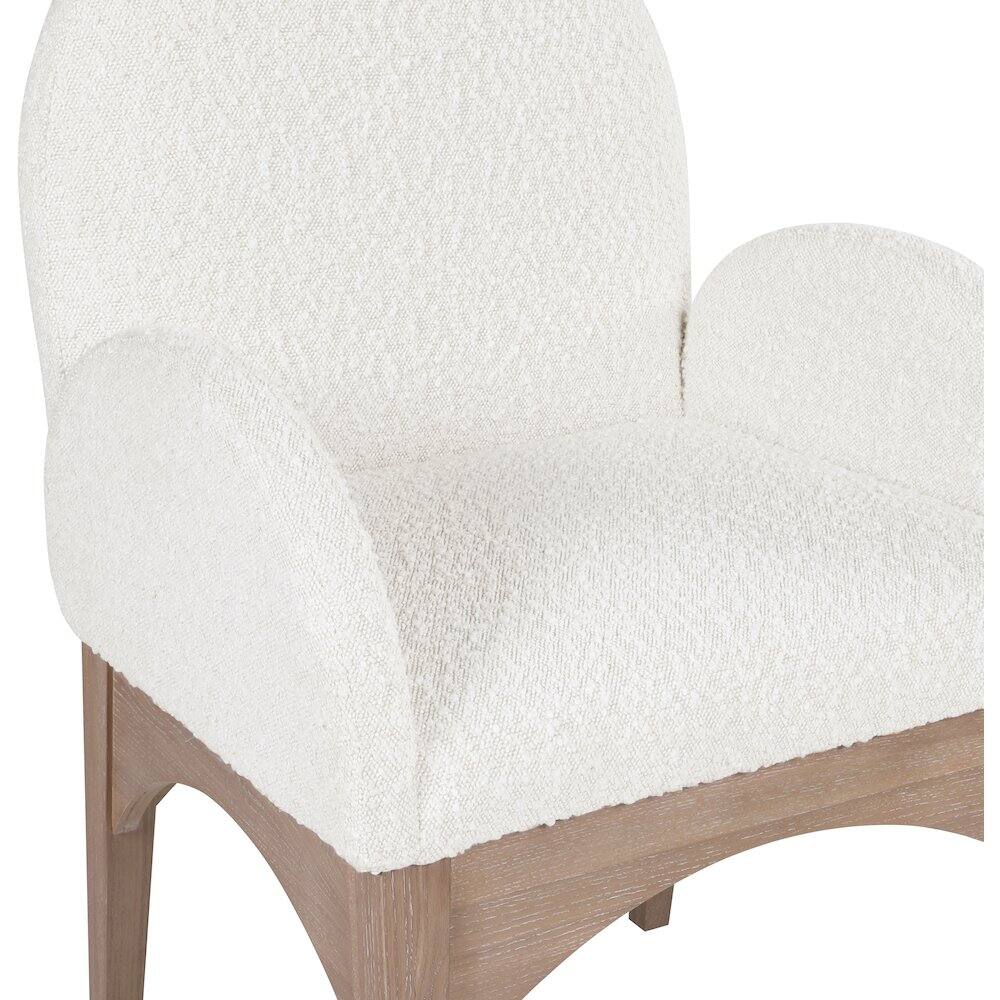 Alt View 4. Meridian Furniture - Waldorf Cream Boucle Fabric Dining Chair - Beige.