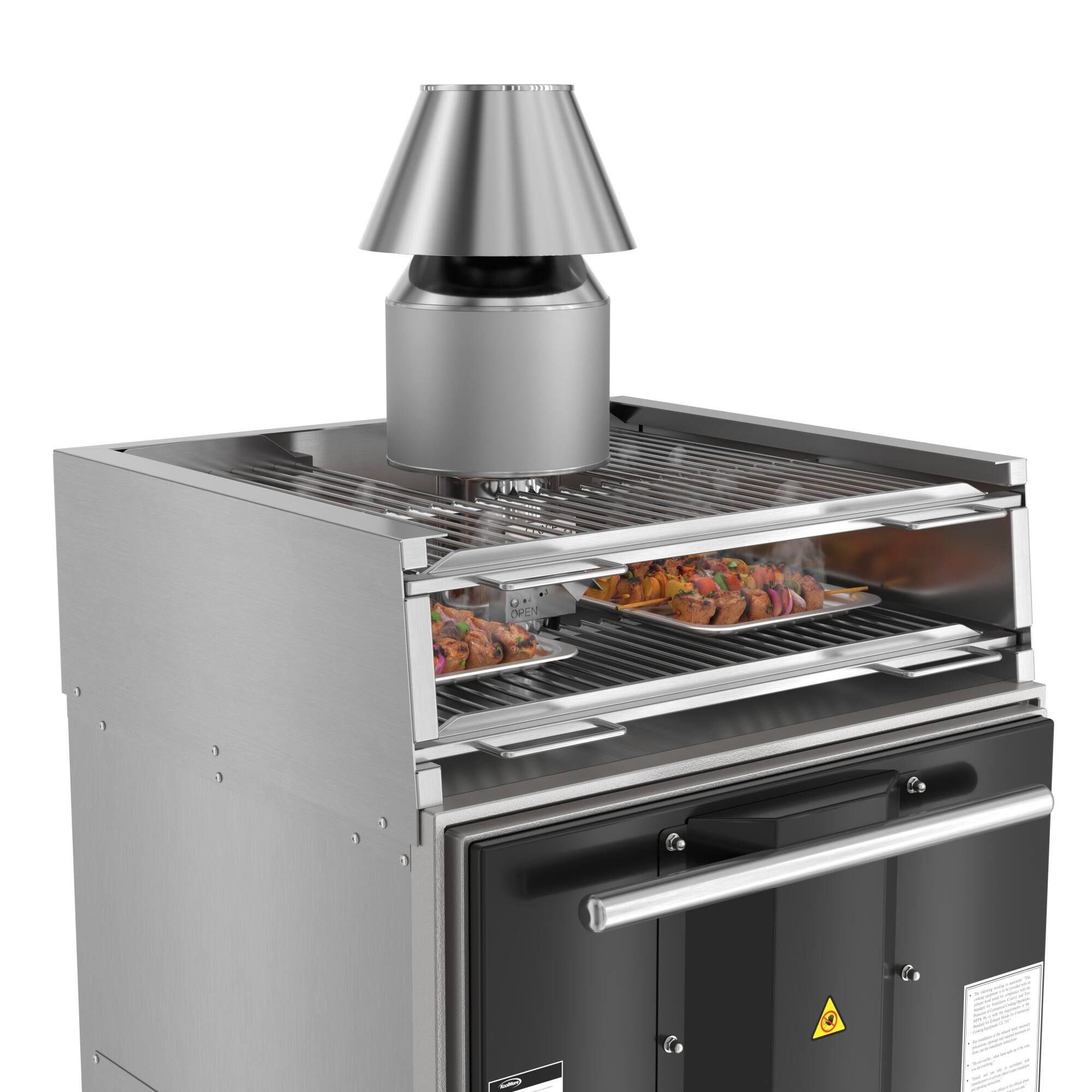 Alt View 2. Koolmore - 28 inch Stainless Steel Professional Charcoal Oven With Warming Racks And Bottom Cabinet - Stainless Steel/Black.