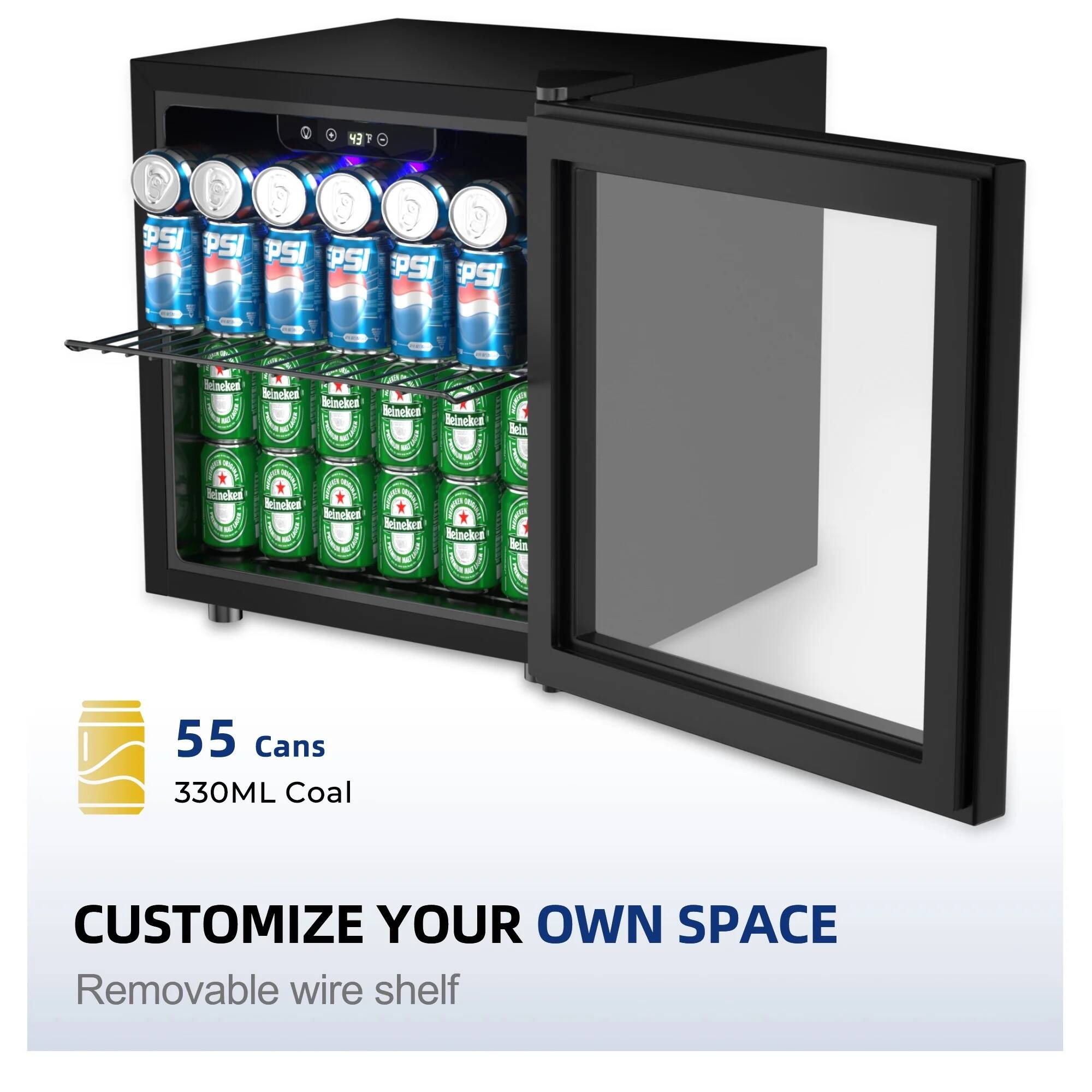 A . 43 7 9 C 9 PSI 9 PSI PSI PSI PSI PSI Reincked Seinckes kelackes Beinekus feinekrs E Bein beinekes Beinekes beinckes ( Beinekud Beineked Bein 55 Cans 330ML Coal CUSTOMIZE YOUR OWN SPACE Removable wire shelf