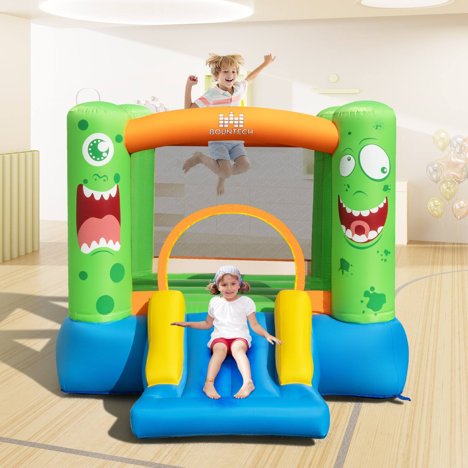 Alt View 4. Costway - Costway Inflatable Bounce House Jumper Castle Kids Playhouse with 480W Blower - Multicolor.