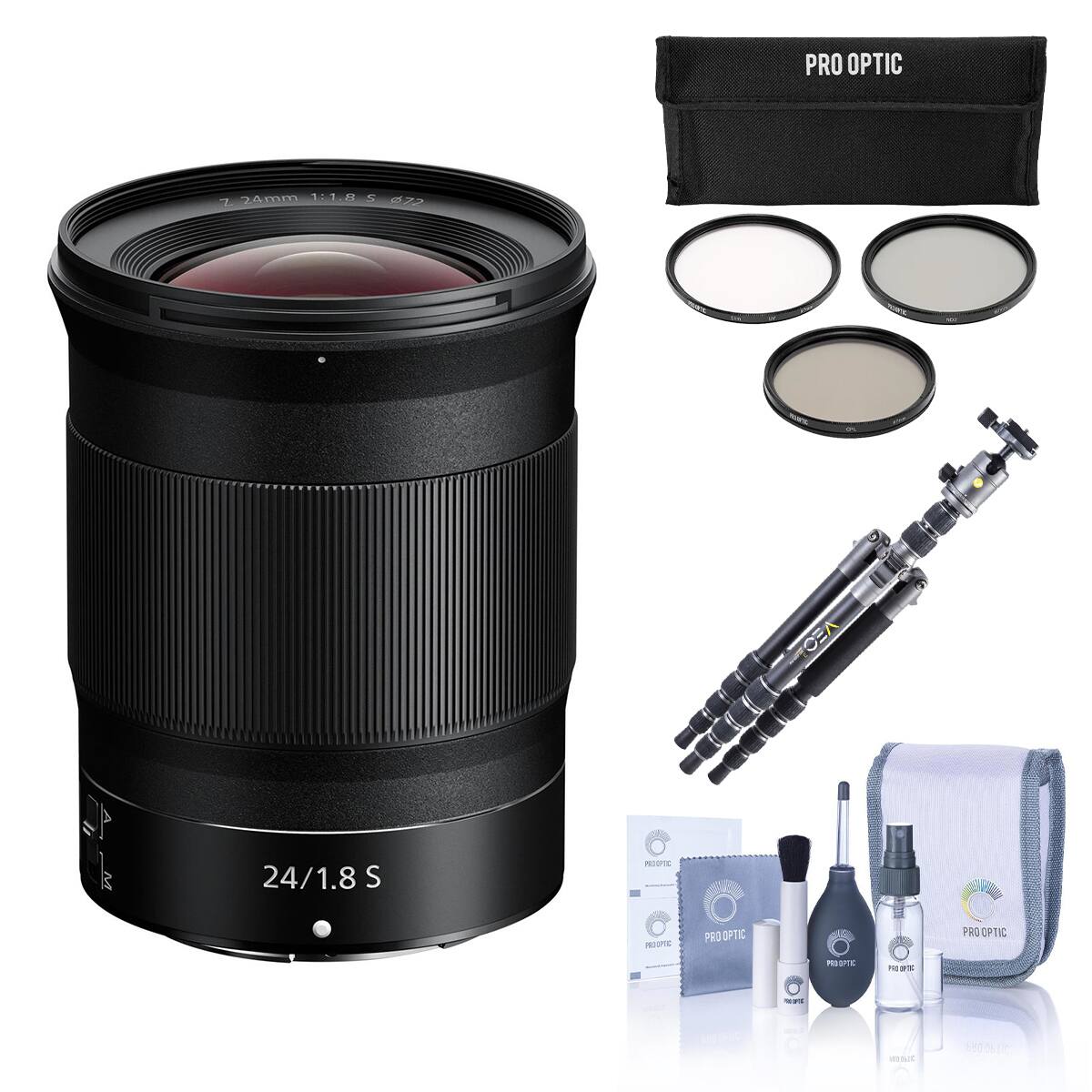 Bundle Nikon NIKKOR Z 24mm f/1.8 S Lens, with Vanguard VEO 3 GO 235AB ...