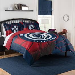 Sweet Home Collection - NBA LA Clippers Comforter & Pillow Sham Set- Full/Queen - Multicolored
