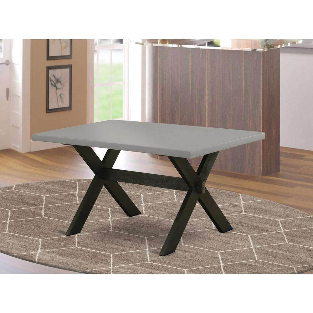 Back. East West Furniture - East West Furniture X-Style Mid-Century Modern Dining Rectangle Wooden Table Top with Stylish Legs - Brown.