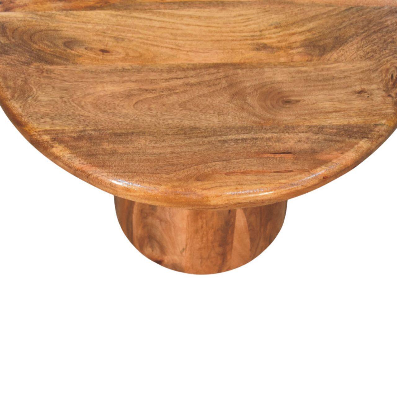 Back. Artisan Furniture - Sculpted Pedestal Coffee Table, Brown - Brown.