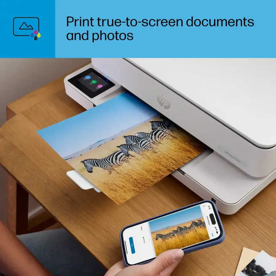 Print true-to-screen documents and photos.