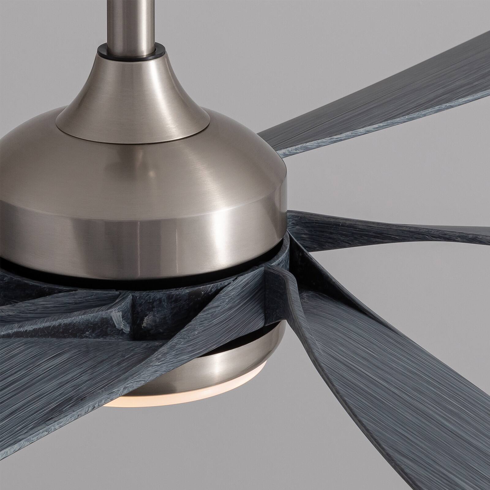 Alt View 7. Siljoy - 64" Modern Silent Ceiling Fan, Reversible DC Motor, 6 Speeds, Timer, Natural Wind, Remote & APP Control, Indoor Outdoor - Brushed Nickel.