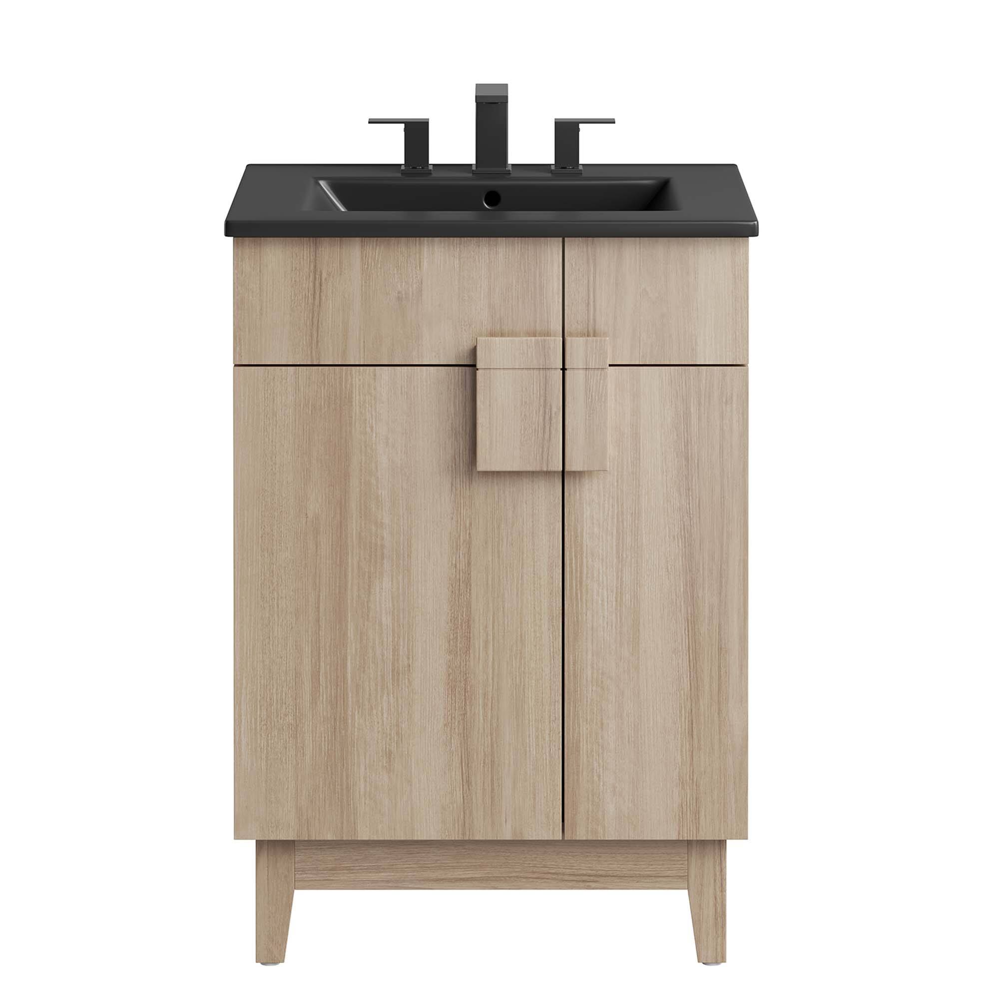 Alt View 4. Modway - Miles Bathroom Vanity Basin Included by Modway - Black Oak.