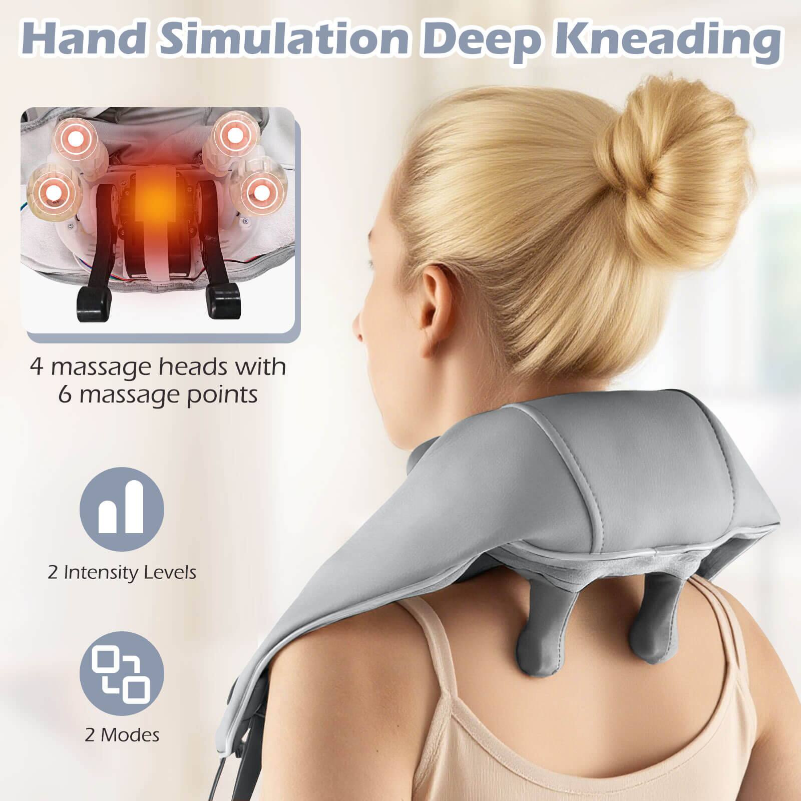 Hand Simulation Deep Kneading

- 4 massage heads with 6 massage points
- 2 Intensity Levels
- 2 Modes