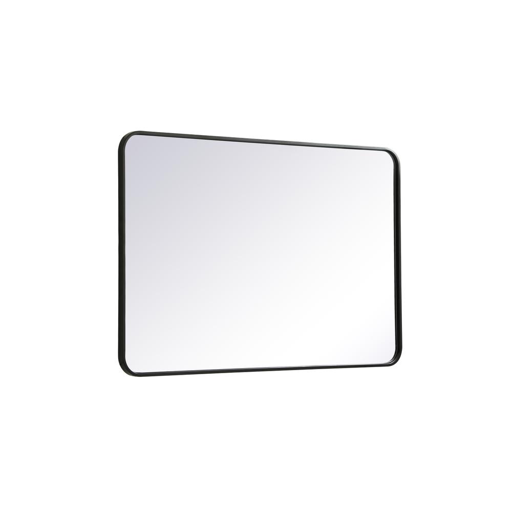Alt View 1. Elegant Decor - Soft corner metal rectangular mirror 28x42 inch in Black - Black.