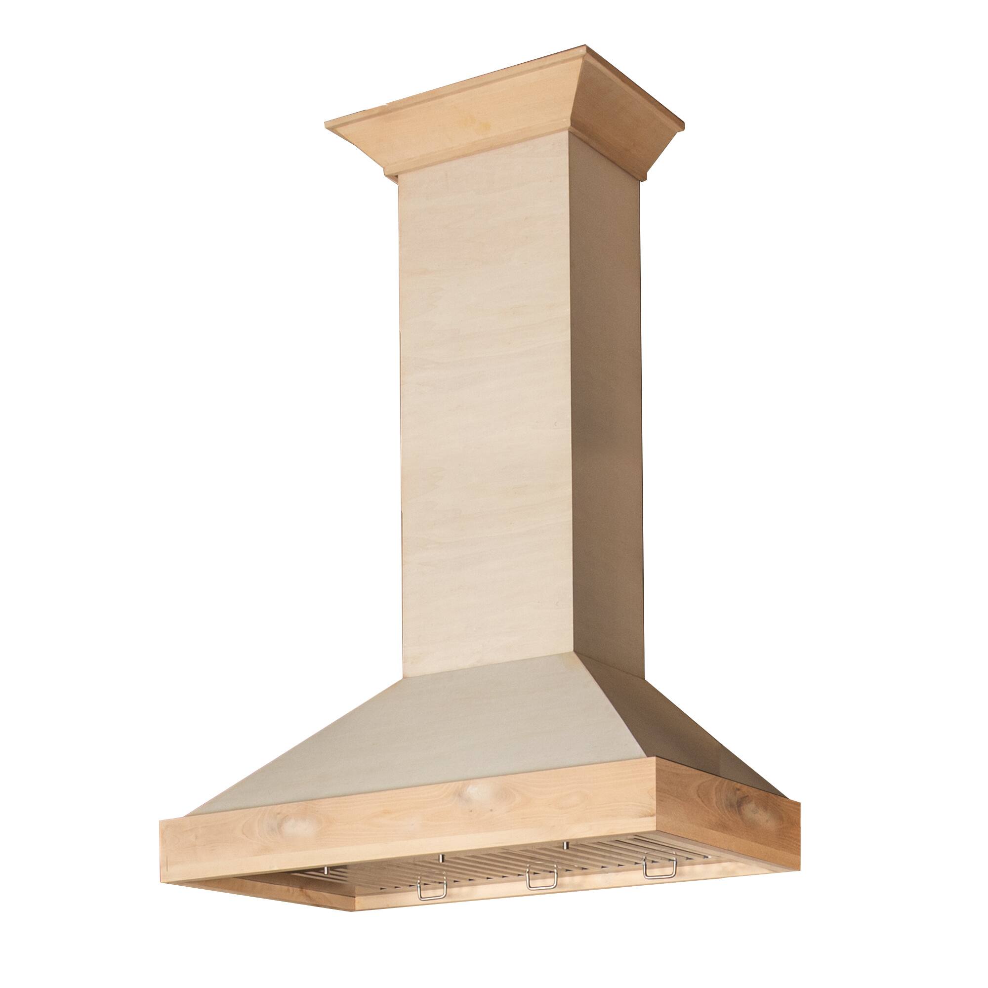 Angle. ZLINE - Designer Wood 30" Externally Vented Range Hood - Multicolor.