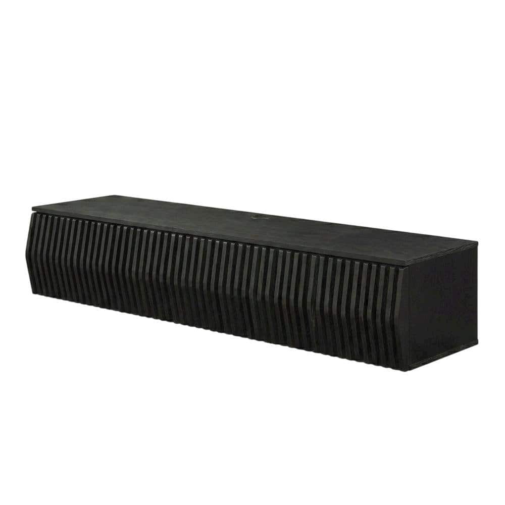 FurniFact - Wall Mount TV Stand with Sturdy Construction and Storage Space - Black