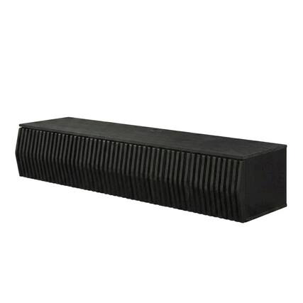 Front. FurniFact - Black Wall Mount TV Stand with Sturdy Construction and Storage Space - Black.