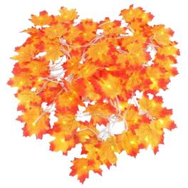 Stock Preferred - 6m 40 LED Maple Leaf String Lights - White