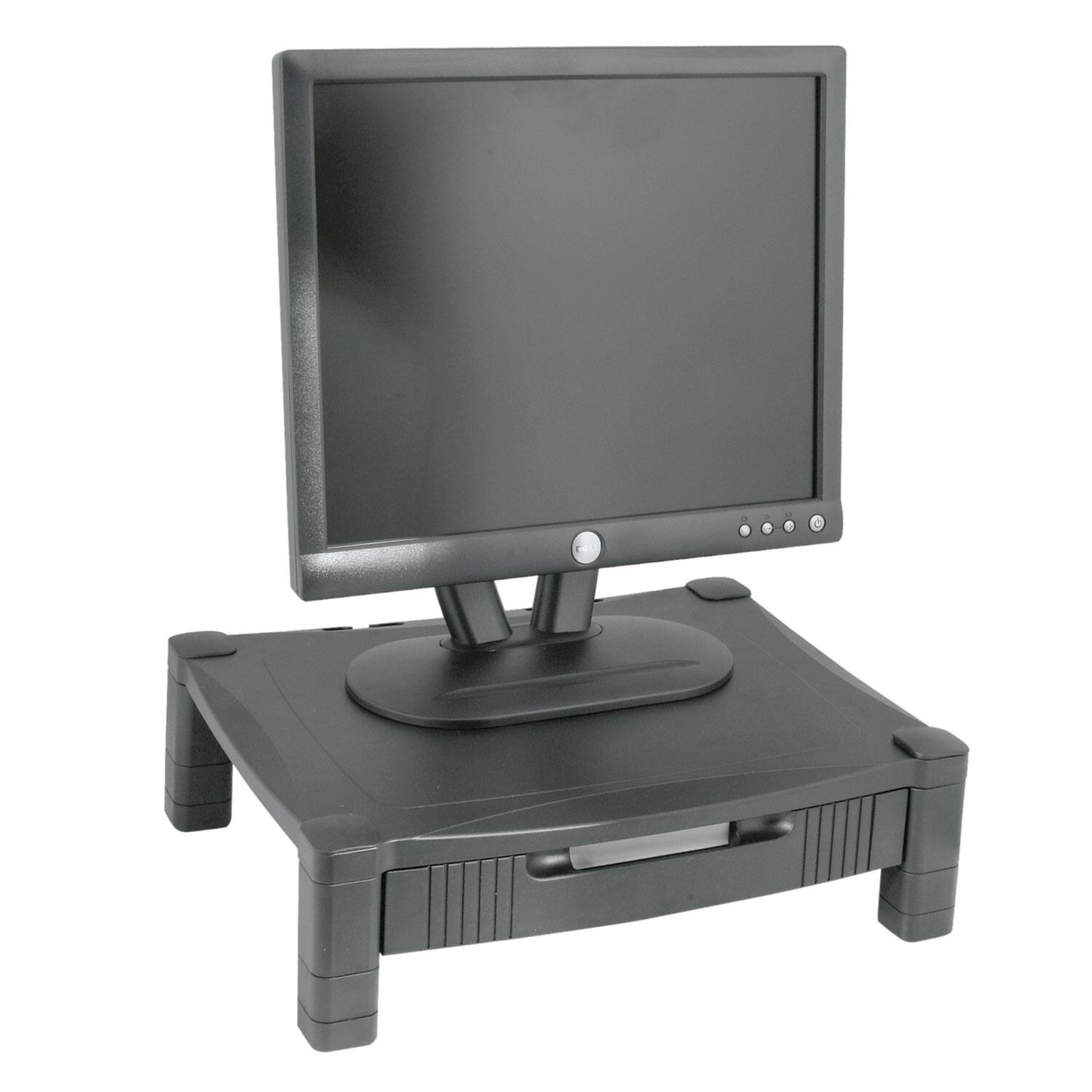 Alt View 2. KanTek - Kantek MS420 17 in. x 13-1/4 in. x 3 in. to 6-1/2 in.Height-Adjustable Stand with Drawer - Black - Black.