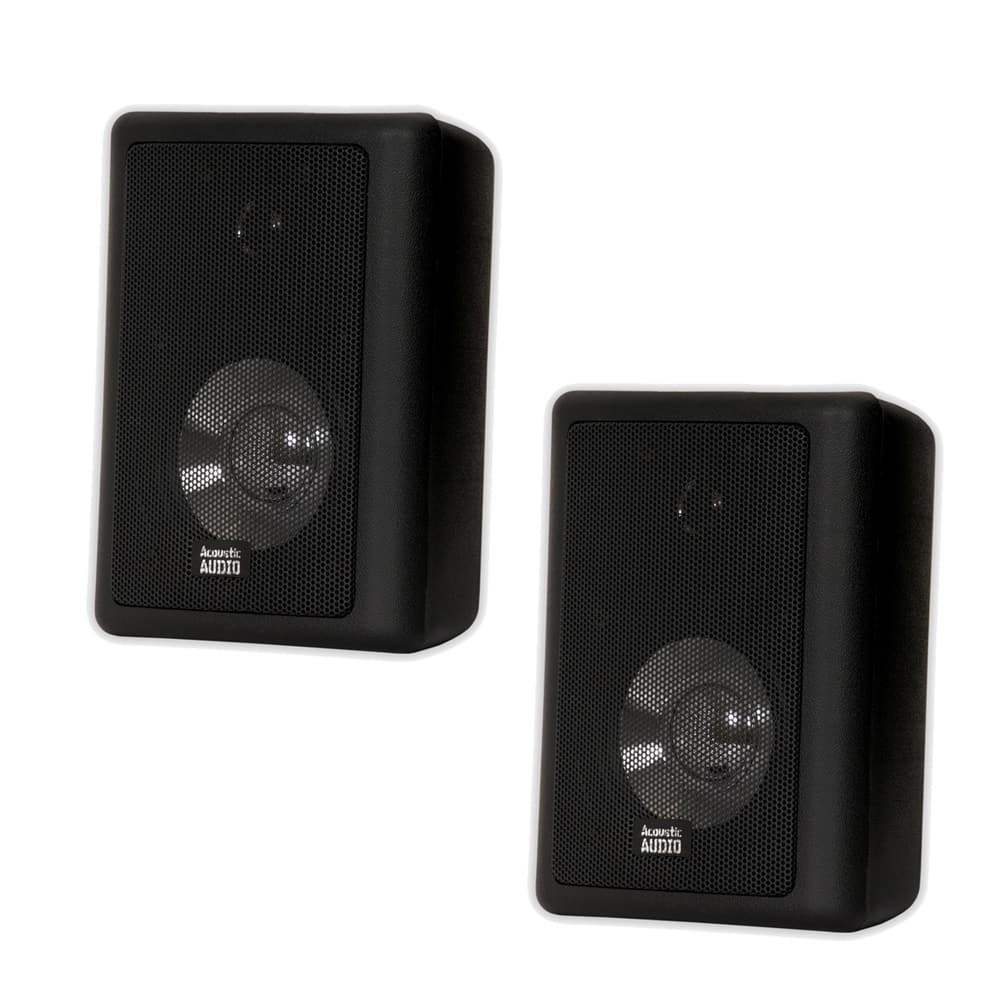 Acoustic Audio by Goldwood - 151B Indoor Outdoor 2 Way Speakers All Weather Pair - Black