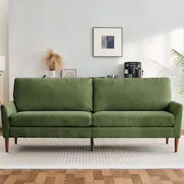Dyonery - 88" Loveseat Sofa, Comfy Green Corduroy Couches - Green