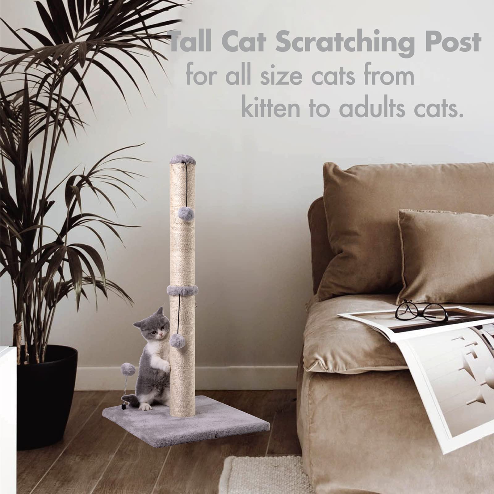 Tall Cat Scratching Post for all size cats from kitten to adults cats.