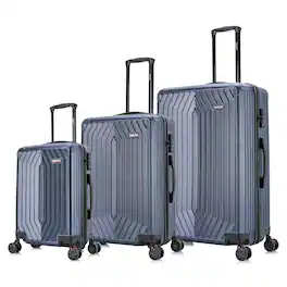 DUKAP - STRATOS lightweight hardside Luggage 3 Piece Luggage Set 20"/24"/28" - Blue