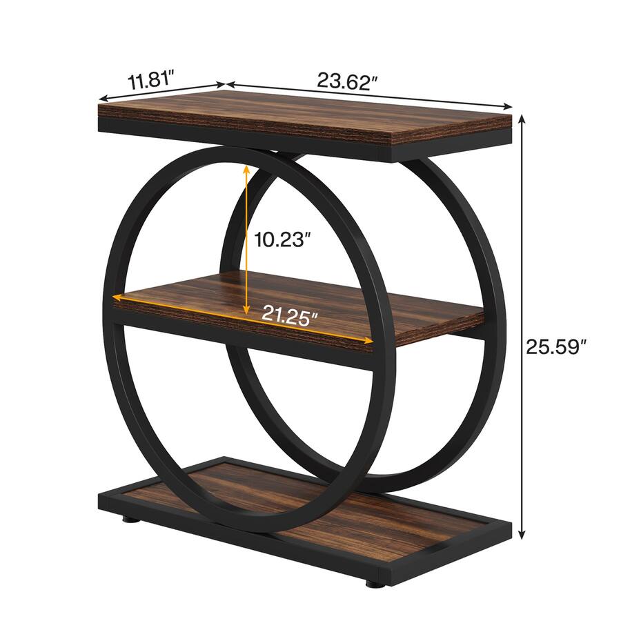 Table Top Civil Tribesigns Industrial End Table with Engineered Wood Construction ...