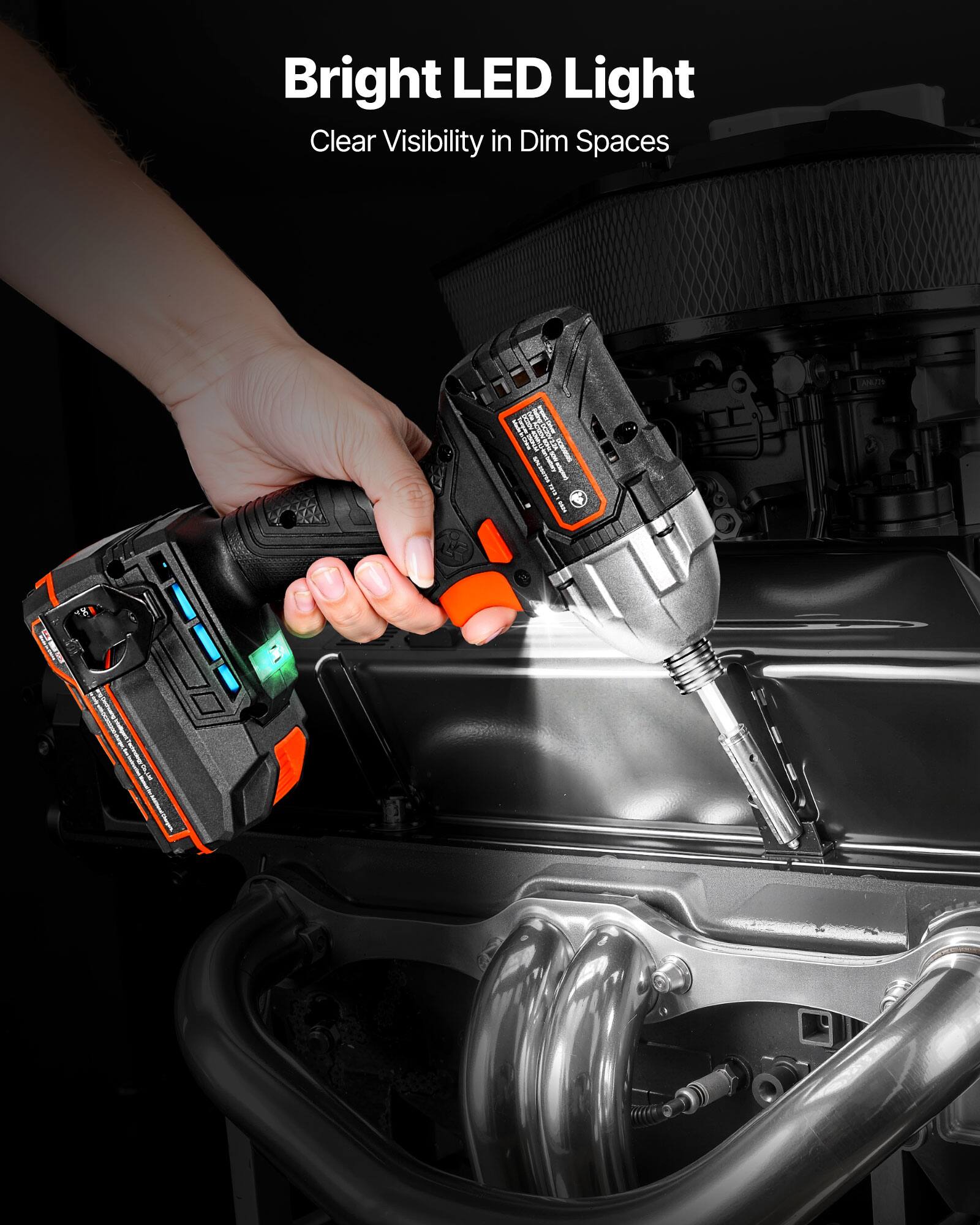 Bright LED Light  
Clear Visibility in Dim Spaces