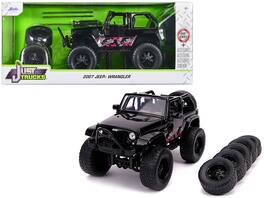 2007 Jeep Wrangler with Extra Wheels "Just Trucks" Series 1/24 Diecast Model Car by Jada - Black