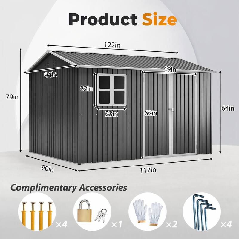 Product Size
122in
79in
94in
22in
49in
23in
62in
64in
90in
117in

Complimentary Accessories
x4
x1
x2
x4