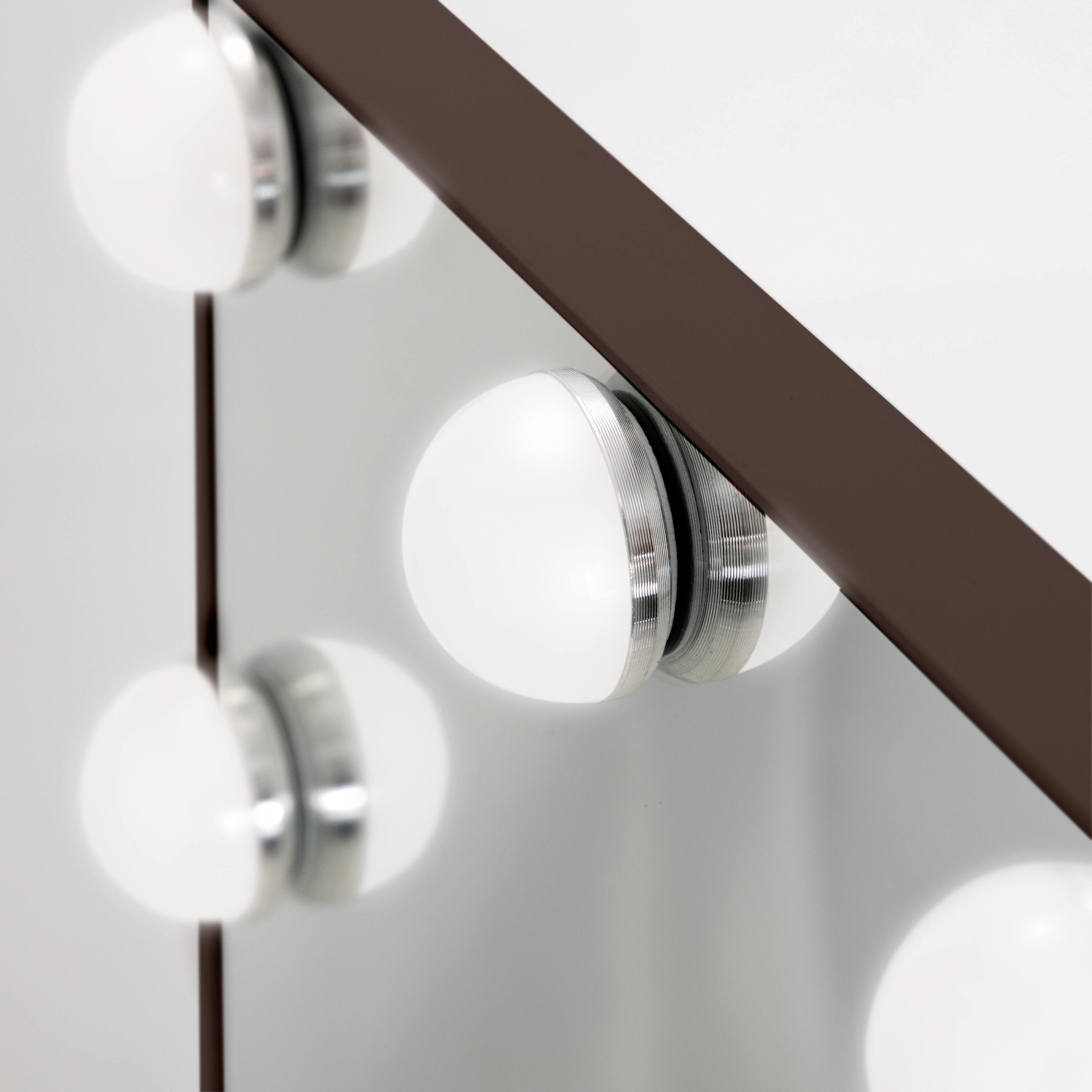 Back. Zadro - Zadro Hollywood Makeup Mirror - 12" x 14" - 9 LED Light Bulbs with Dimmable Brightness - Chocolate.