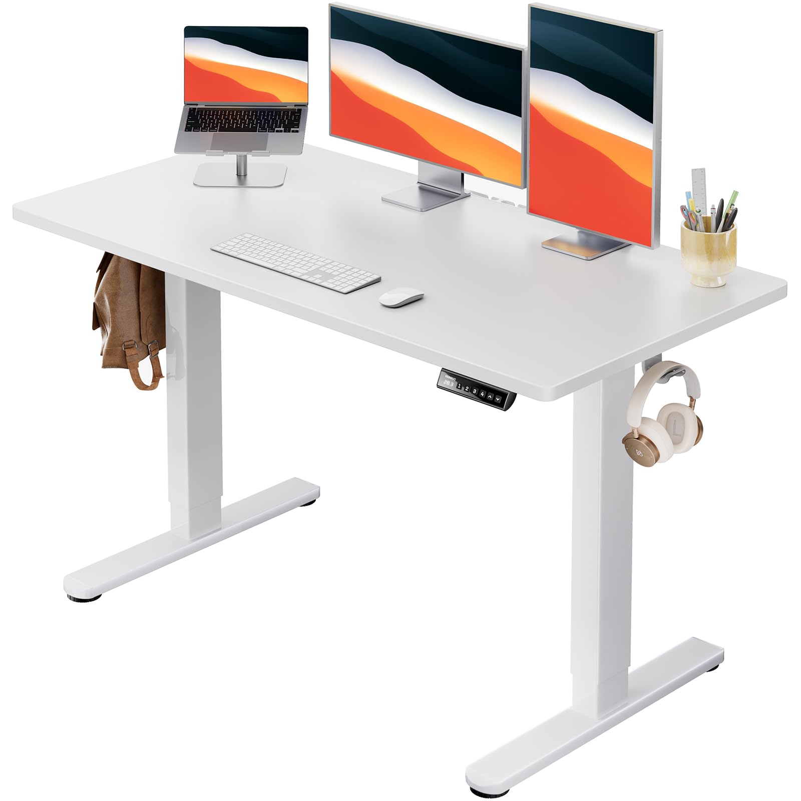 Hirose Alice - HUANUO Electric Standing Desk, x Whole Piece Desktop, Adjustable Height Computer Desks, eight Memory Settin - White 48" x 24"