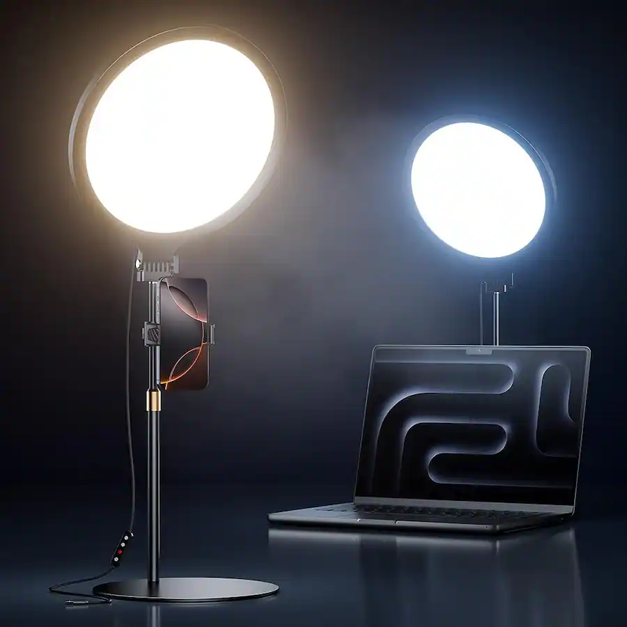 Emart 18inch LED Ring Light, 55W Dimmable Selfie Light With Adjustable Tripod Stand And Phone