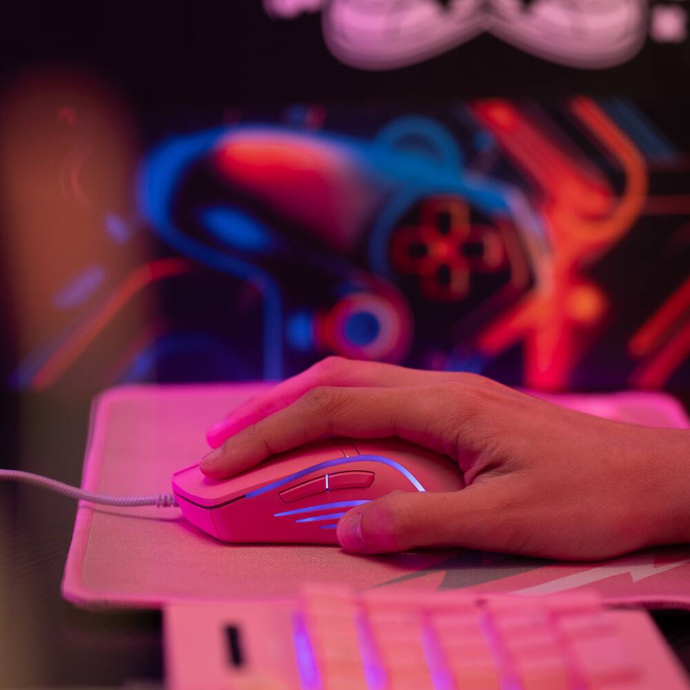 Back. RadioShack - Mistic Gaming Combo Keyboard Headphones and Mouse - Pink.