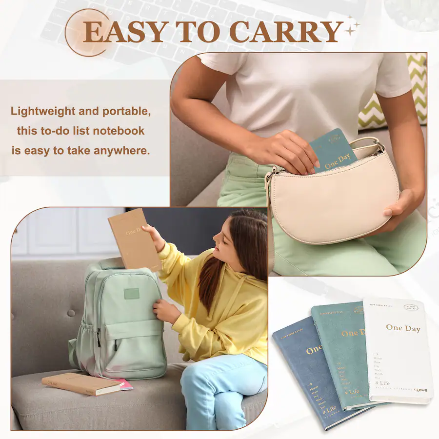 Unique Bargains 2pcs Planner Notebook, 7x3.8 Inch 96 Sheets Undated ...