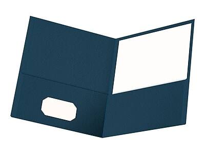 Alt View 1. Oxford - Oxford Twin Portfolio Folders, Dark Blue, 25/Box (OXF 57538) - Dark Blue.