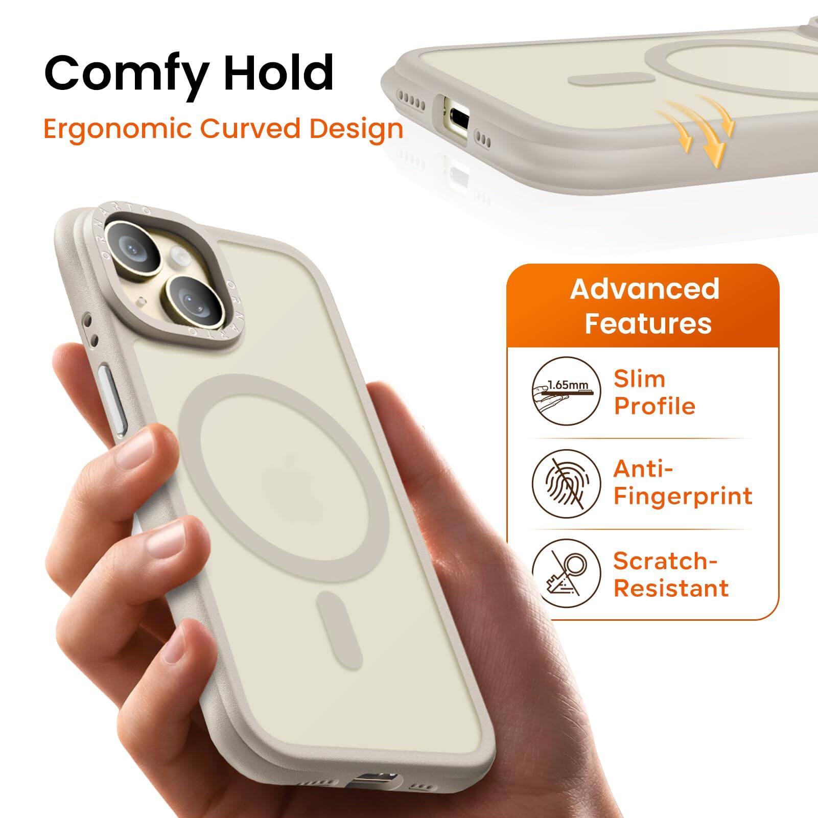 Comfy Hold  
Ergonomic Curved Design  

Advanced Features  
1.65mm Slim Profile  
Anti-Fingerprint  
Scratch-Resistant