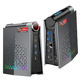 ACEMAGIC - S3A Mini Gaming PC - AMD Ryzen 7 H 255 (8C/16T,up to 4.90 GHz) - 16GB LPDDR5 RAM 512GB SSD - AMD Radeon 780M - 3-Mode - Black