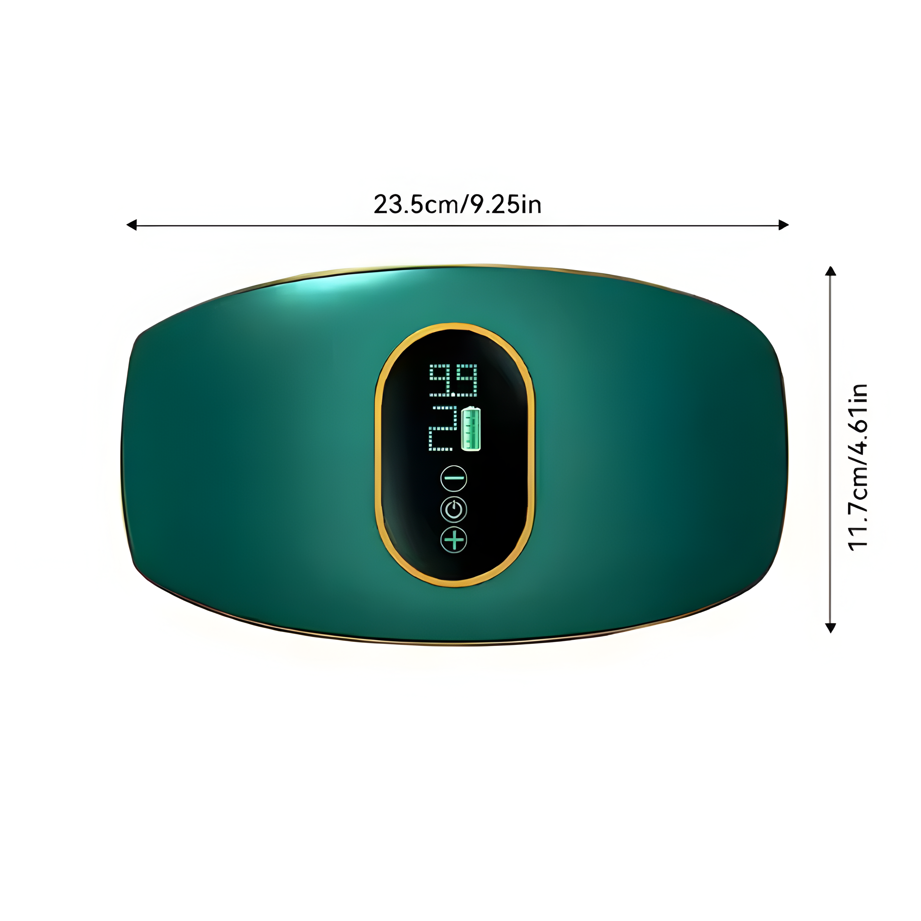 23.5cm/9.25in  
11.7cm/4.61in